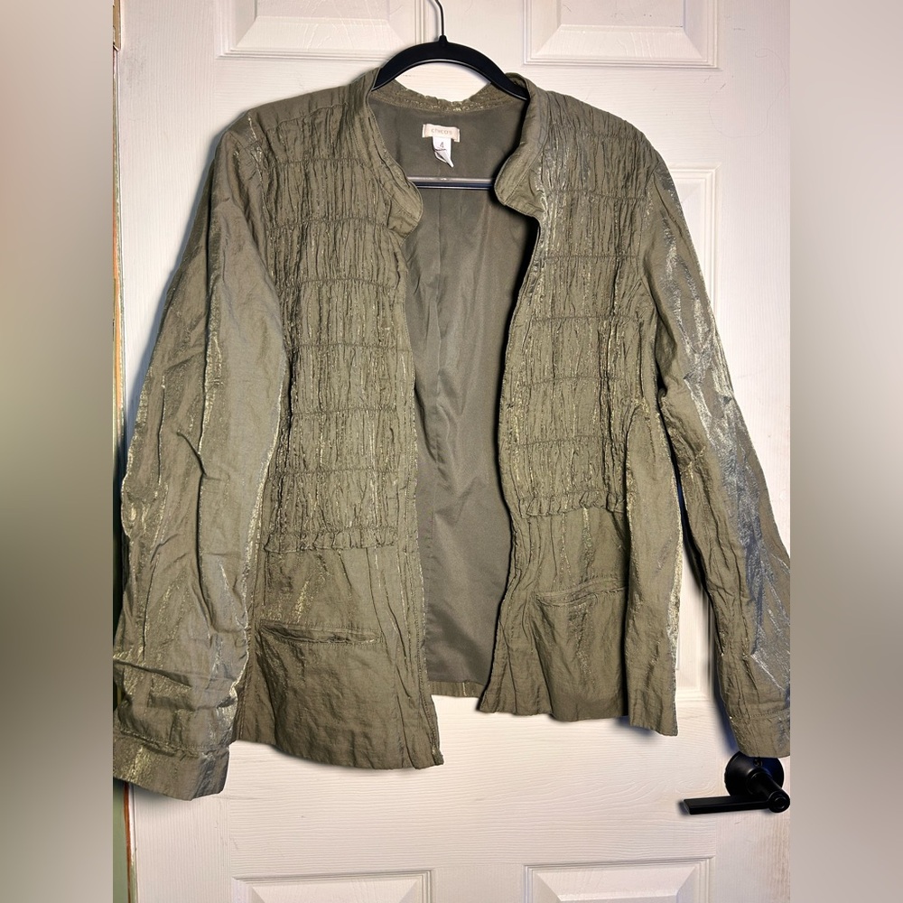 Chico's Textured Olive Blazer